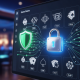 A secure online casino interface featuring a prominent padlock and shield icon, symbolizing robust data protection and trustworthiness for Malaysian players on a premium gaming platform.