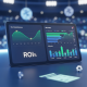 Sleek digital dashboard for sports betting performance tracking, displaying ROI, win rate, and profit/loss charts, symbolizing data-driven strategy and long-term success for Malaysian bettors.